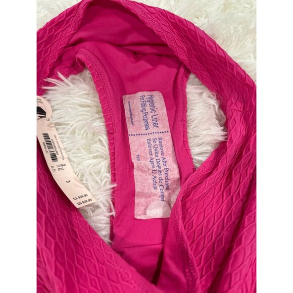 Victorias Secret Mid Rise Pink Textured Bikini Bottom S/P - Picture 7 of 10